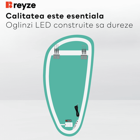 Oglinda LED Asimetrica v4, Touch LED, Dimare, LED 3000K Cald - Gama Ambient Model 1