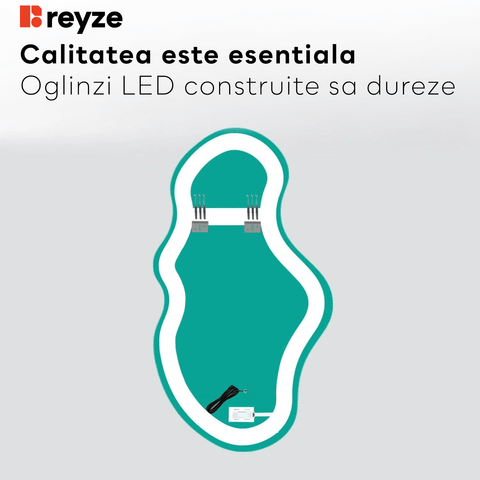 Oglinda LED Asimetrica v3, Touch LED, Dimare, LED 6000K Rece - Gama Ambient Model 1