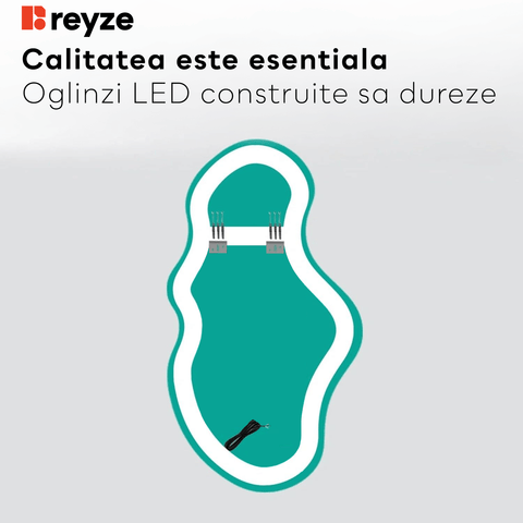 Oglinda LED Asimetrica v3, Fara functii, LED 6000K Rece - Gama Ambient Model 1