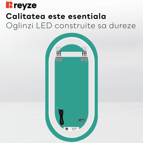 Oglinda LED Ovala, Fara functii, LED 6000K Rece - Gama Ambient Model 1
