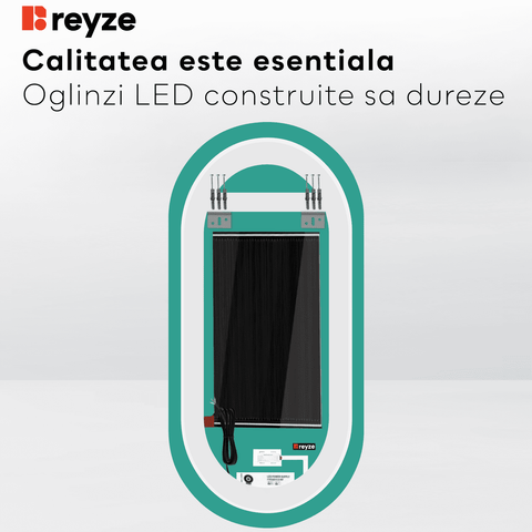 Oglinda LED Ovala, Touch LED, Dimare, Dezaburire, LED 3000K Cald - Gama Ambient Model 1