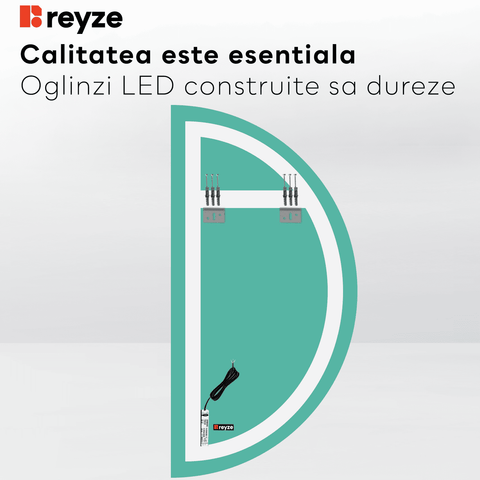 Oglinda LED Semiluna (Dreapta), Fara functii, LED 6000K Rece - Gama Ambient Model 1