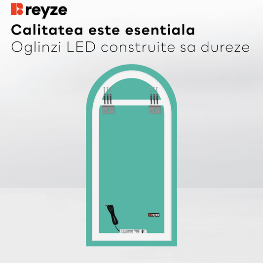 Oglinda LED Semiovala v2, Fara functii, LED 6000K Rece - Gama Salono Model 1