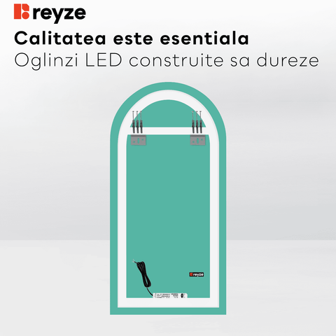 Oglinda LED Semiovala v2, Fara functii, LED 4000K Neutru - Gama Ambient Model 1