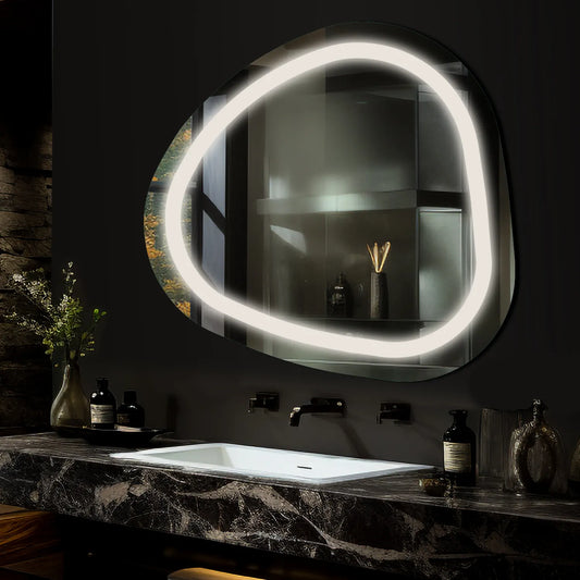 Oglinda LED Asimetrica v1, Fara functii, LED 4000K Neutru - Gama Salono Model 1