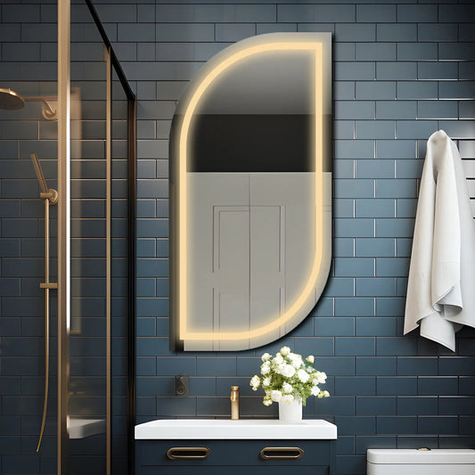Oglinda LED Semiovala v1, Fara functii, LED 3000K Cald - Gama Salono Model 1