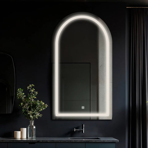 Oglinda LED Semiovala v2, Touch LED, Dimare, LED 4000K Neutru - Gama Salono Model 1