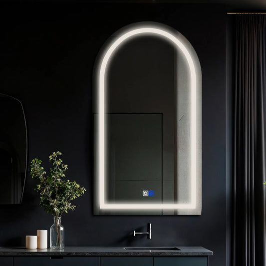 Oglinda LED Semiovala v2, Touch LED, Dimare, Dezaburire, LED 4000K Neutru - Gama Salono Model 1