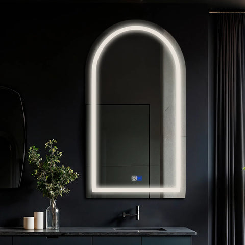 Oglinda LED Semiovala v2, Touch LED, Dimare, Dezaburire, LED 4000K Neutru - Gama Salono Model 1