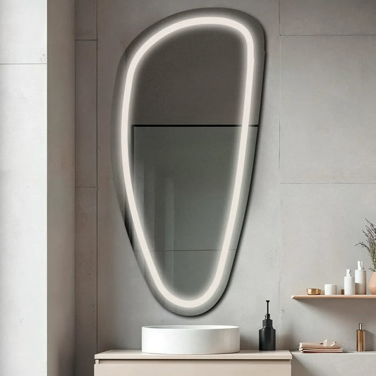 Oglinda LED Asimetrica v4, Fara functii, LED 4000K Neutru - Gama Salono Model 1