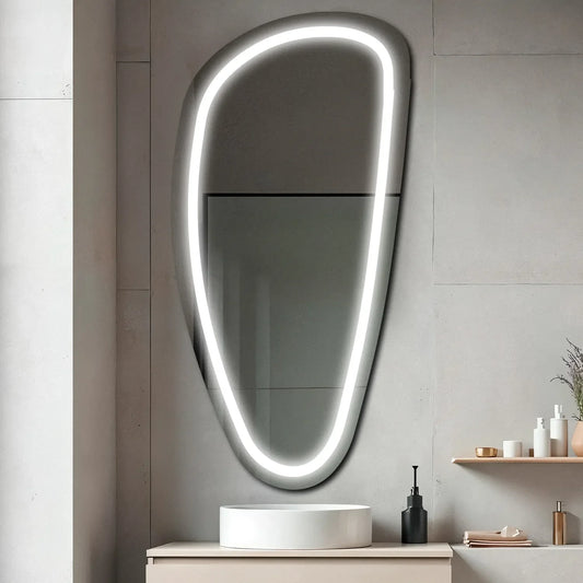 Oglinda LED Asimetrica v4, Fara functii, LED 6000K Rece - Gama Salono Model 1