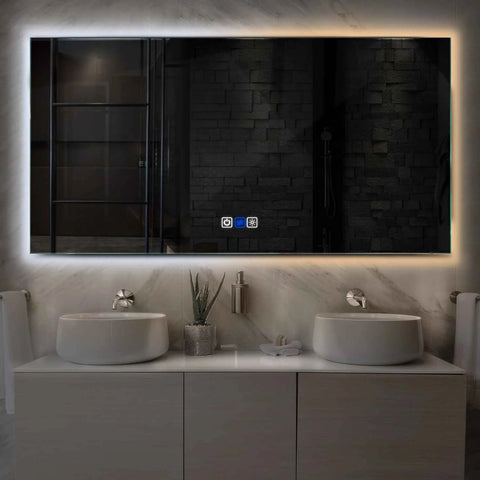 Oglinda LED Orizontala, Touch LED, Dimare, Dezaburire, LED Reglabil 3000K-6000K - Gama Ambient Model 1