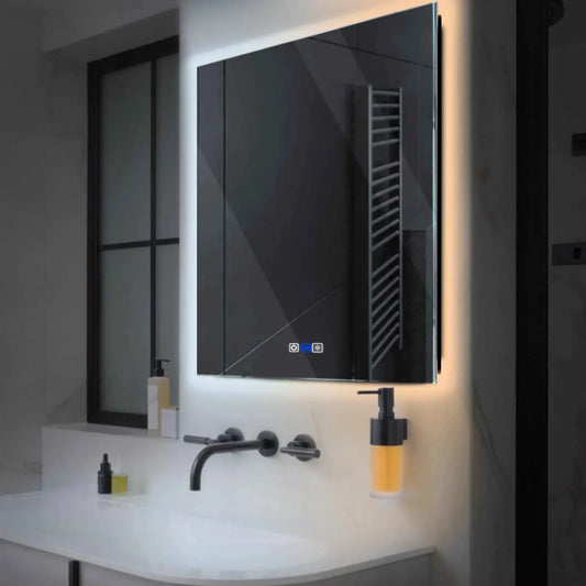 Oglinda LED Patrata 100x100 cm Touch LED, Dimare, Dezaburire, LED Reglabil 3000K-6000K - Gama Ambient Model 1
