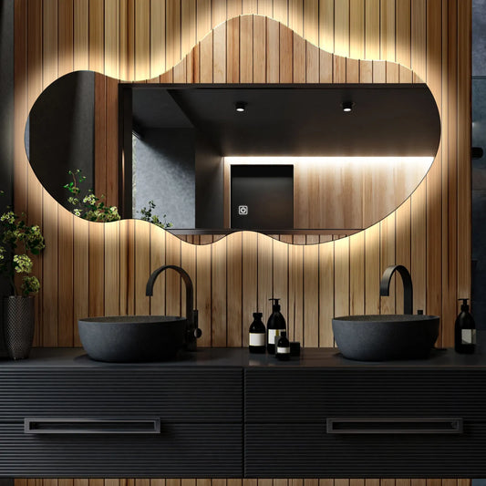 Oglinda LED Asimetrica v2, Touch LED, Dimare, LED 4000K Neutru - Gama Ambient Model 1