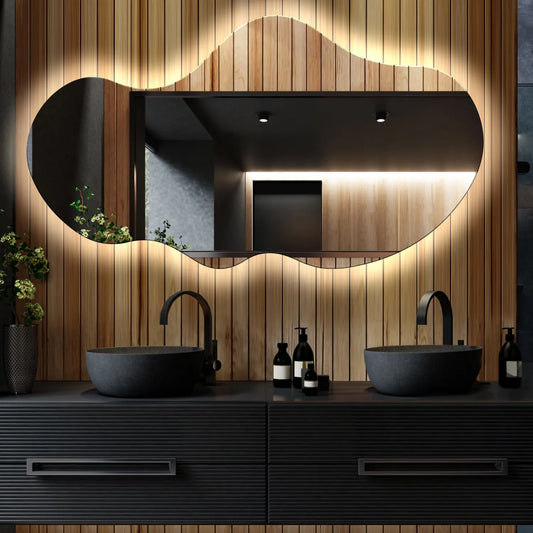 Oglinda LED Asimetrica v2, Fara functii, LED 4000K Neutru - Gama Ambient Model 1