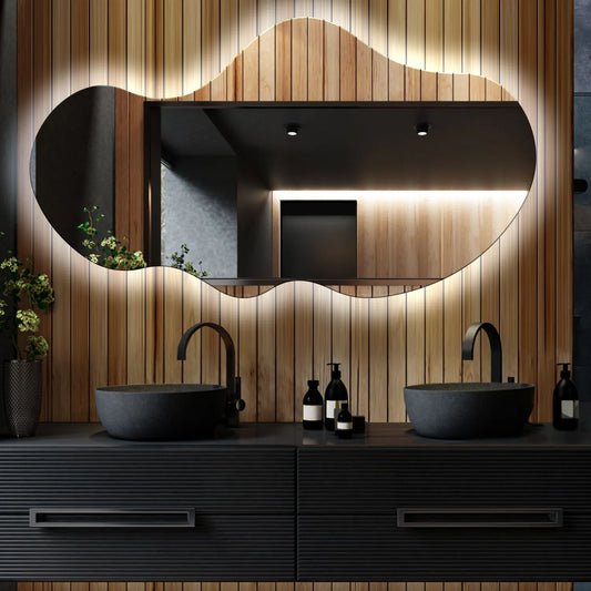 Oglinda LED Asimetrica v2, Fara functii, LED 6000K Rece - Gama Ambient Model 1