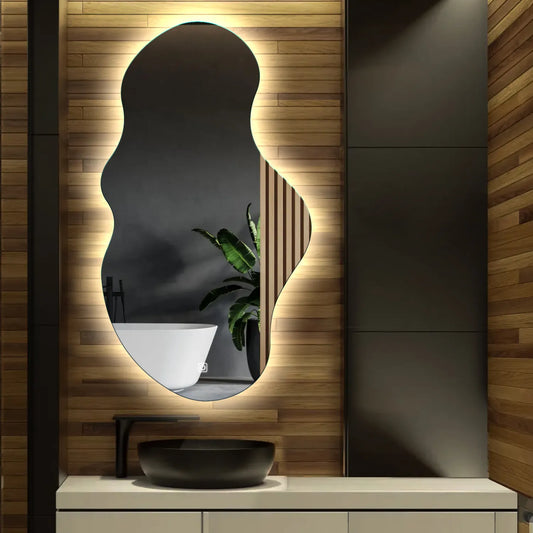 Oglinda LED Asimetrica v3, Touch LED, Dimare, LED 4000K Neutru - Gama Ambient Model 1