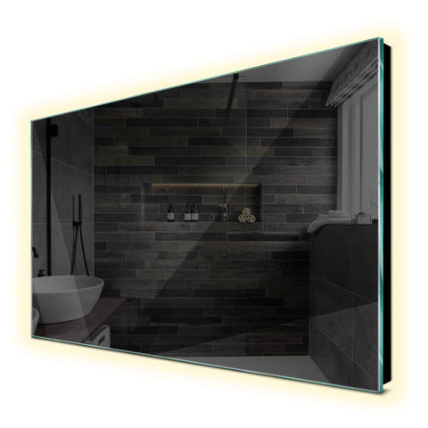 Oglinda LED orizontala 160x80 cm cu lumina LED neutra Gama Ambient Model 1 fara butoane - Reyze