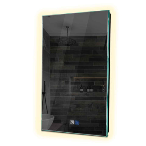 Oglinda LED verticala 80x100 cm cu lumina LED neutra Gama Ambient Model 1 cu butoane touch si dezaburire - Reyze