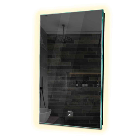 Oglinda LED verticala 100x200 cm cu lumina LED neutra Gama Ambient Model 1 cu buton touch - Reyze