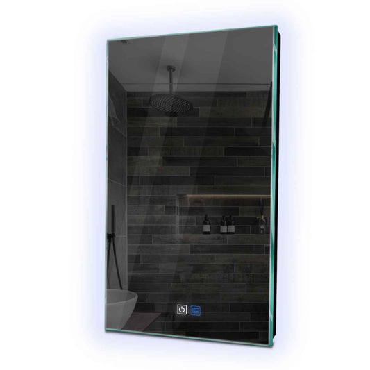 Oglinda LED verticala cu lumina LED rece Gama Ambient Model 1 cu butoane touch si dezaburire - Reyze