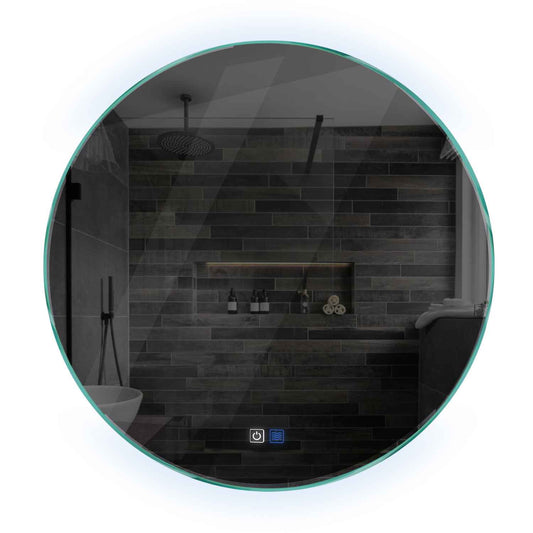 Oglinda LED rotunda cu lumina LED rece Gama Ambient Model 3 cu butoane touch si dezaburire - Reyze