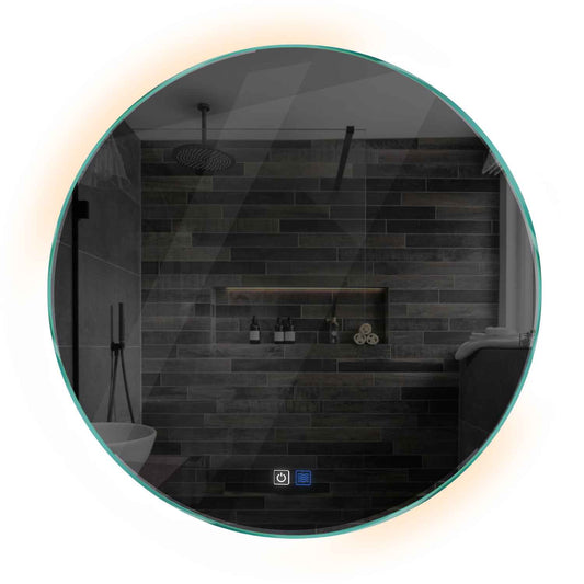 Oglinda LED rotunda cu lumina LED neutra Gama Ambient Model 4 cu butoane touch si dezaburire - Reyze