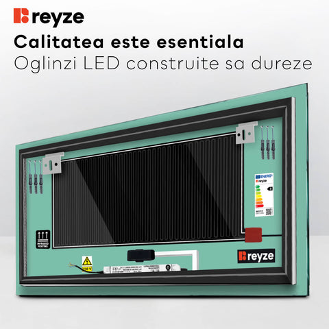 Oglinda LED Orizontala, Touch LED, Dimare, Dezaburire, LED 3000K Cald - Gama Ambient Model 1
