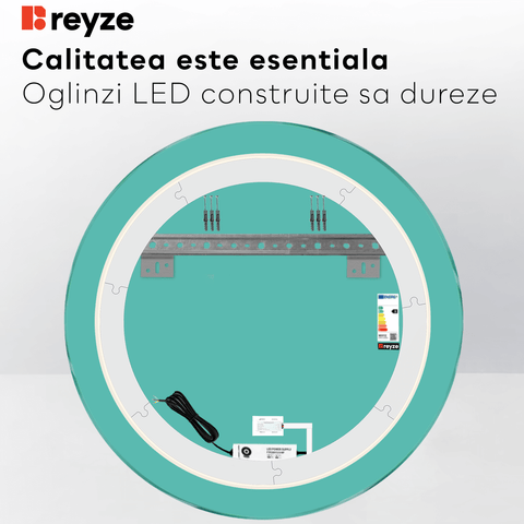 Oglinda LED Rotunda, Touch LED, Dimare, LED 3000K Cald - Gama Ambient Model 1