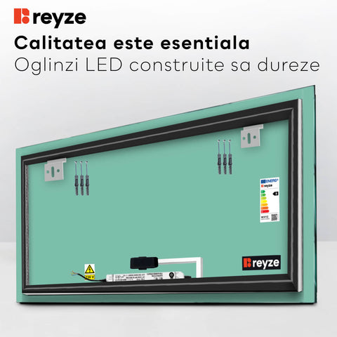 Oglinda LED Orizontala, Touch LED, Dimare, LED 6000K Rece - Gama Ambient Model 1