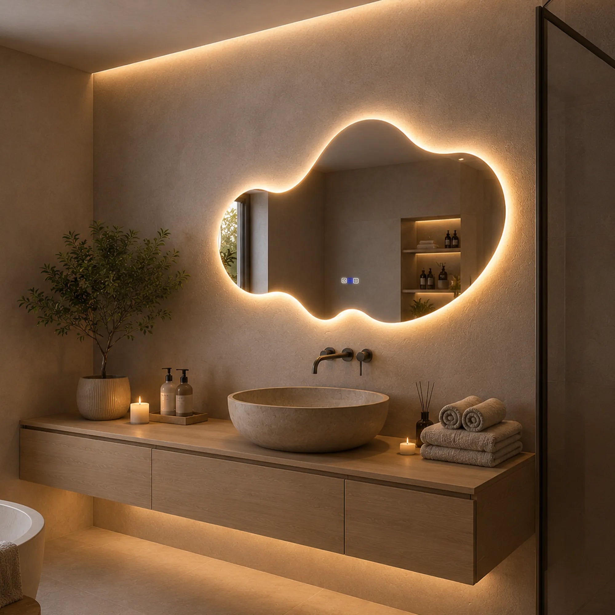 Oglinda LED Asimetrica v2 - Gama Reyze Ambient
