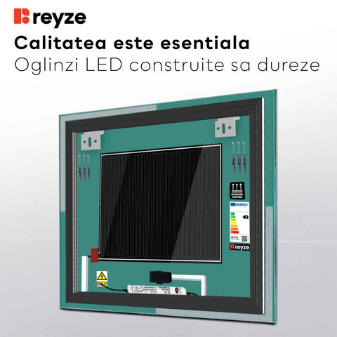 Oglinda LED Patrata, Touch LED, Dimare, Dezaburire, LED 3000K Cald - Gama Edge Model 2