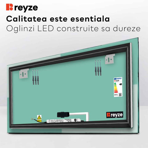 Oglinda LED Orizontala, Touch LED, Dimare, LED 3000K Cald - Gama Edge Model 2
