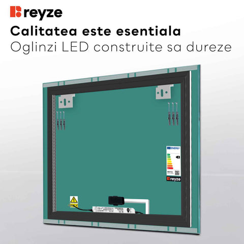 Oglinda LED Patrata, Touch LED, Dimare, LED 3000K Cald - Gama Edge Model 3