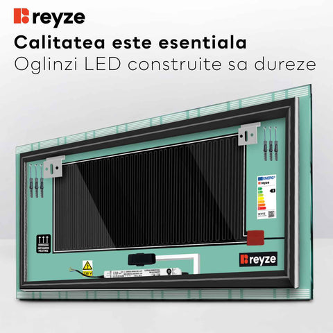 Oglinda LED Orizontala, Touch LED, Dimare, Dezaburire, LED 3000K Cald - Gama Edge Model 3