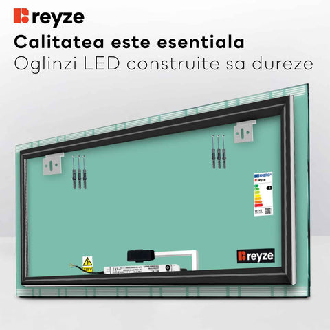 Oglinda LED Orizontala, Touch LED, Dimare, LED 6000K Rece - Gama Edge Model 3