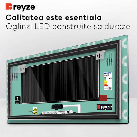 Oglinda LED Orizontala, Touch LED, Dimare, Dezaburire, LED 4000K Neutru - Gama Edge Model 4