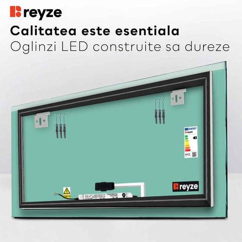 Oglinda LED Orizontala, Touch LED, Dimare, LED 3000K Cald - Gama Edge Model 5