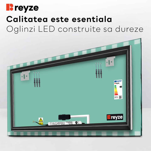 Oglinda LED Orizontala, Touch LED, Dimare, LED 3000K Cald - Gama Edge Model 6