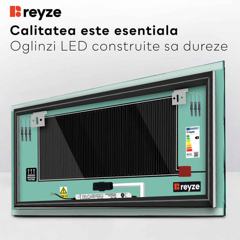 Oglinda LED Orizontala, Touch LED, Dimare, Dezaburire, LED 3000K Cald - Gama Edge Model 8