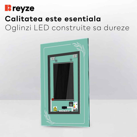 Oglinda LED Verticala, Touch LED, Dimare, Dezaburire, LED 3000K Cald - Gama Good Vibes Model 1
