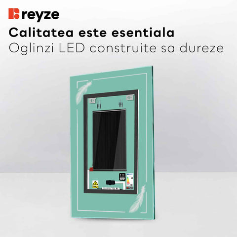 Oglinda LED Verticala, Touch LED, Dimare, Dezaburire, LED 4000K Neutru - Gama Good Vibes Model 2