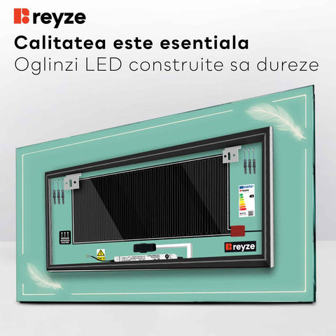Oglinda LED Orizontala, Touch LED, Dimare, Dezaburire, LED 3000K Cald - Gama Good Vibes Model 2