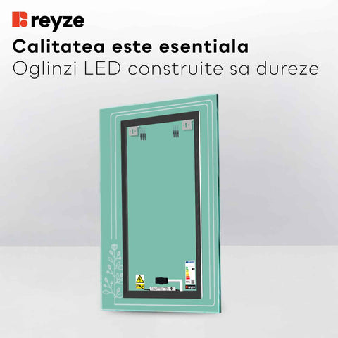 Oglinda LED Verticala, Touch LED, Dimare, LED 3000K Cald - Gama Good Vibes Model 3