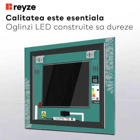 Oglinda LED Patrata, Touch LED, Dimare, Dezaburire, LED 4000K Neutru - Gama Good Vibes Model 4