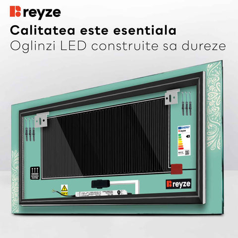 Oglinda LED Orizontala, Touch LED, Dimare, Dezaburire, LED 6000K Rece - Gama Good Vibes Model 4
