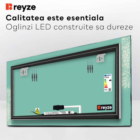 Oglinda LED Orizontala, Touch LED, Dimare, LED 6000K Rece - Gama Good Vibes Model 4