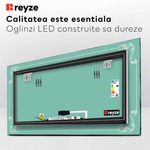 Oglinda LED Orizontala, Touch LED, Dimare, LED 3000K Cald - Gama Good Vibes Model 5