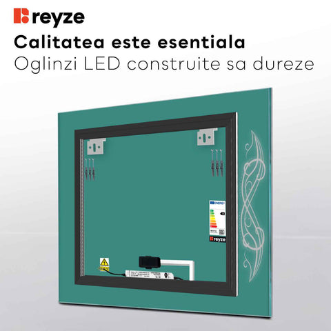 Oglinda LED Patrata, Touch LED, Dimare, LED 3000K Cald - Gama Good Vibes Model 6