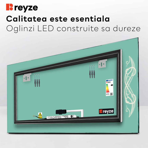 Oglinda LED Orizontala, Touch LED, Dimare, LED 4000K Neutru - Gama Good Vibes Model 6